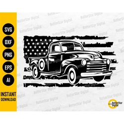 us vintage truck svg | american farm truck svg |  usa retro car svg | cricut cutting file silhouette clipart vector digi