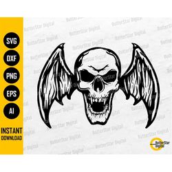 vampire skull with wings svg | horror svg | gothic decal wall art t-shirt graphics | cut file cuttable clipart vector di