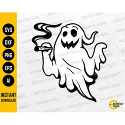 ghost smoking blunt svg | funny halloween svg | hemp hash ganja dope stoned | cutting files cuttable clip art vector dig