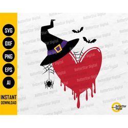 halloween heart png | witch svg | spooky shirt sticker graphics | cricut silhouette cutting file printable clipart vecto