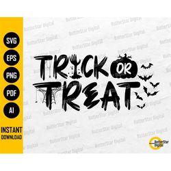 trick or treat svg | halloween tote bag basket shirt face mask bucket | cricut cut file silhouette printable clipart vec