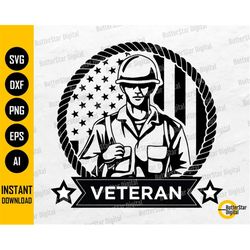 veteran svg | vintage american soldier | usa flag | veterans day shirt | cricut silhouette | printable clipart vector di