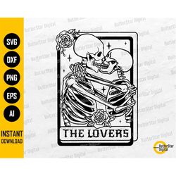 the lovers svg | skeleton love tarot card svg | mystical svg | cricut cutting files cameo printables clip art vector dig