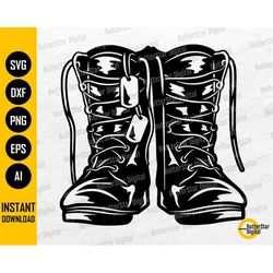 boots with dog tag svg | infantry svg | battallion svg | squad svg | cricut cutfile cameo cuttable clip art digital down