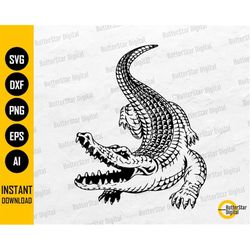 crocodile svg | alligator svg | reptile amphibian gator croc zoo predator | cricut cut file printable clip art vector di