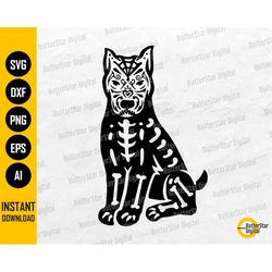 Sugar Skull Dog SVG | Day Of The Dead SVG | Dia De Los Muertos SVG | Cricut Cutting Files Silhouette Clip Art Vector Dig