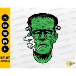 frankenstein smoking weed svg | cannabis svg | smoke marijuana joint | cricut cutting files silhouette clipart vector di