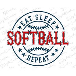 Eat Sleep Softball Repeat Svg, Stars Svg, Softball Svg, Digital Download, Game Day Svg, Softball Fan Svg, Sports Svg, Sv