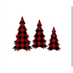 Buffalo Plaid Christmas Trees SVG