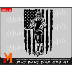 patriotic us flag football player svg, american football svg, football svg for cricut, laser, vinyl cutter, decal sticke