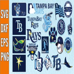 bundle 21 files tampa bay rays baseball team svg, tampa bay rays svg, mlb team  svg, mlb svg, png, dxf, eps, jpg, instan