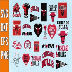 bundle 32 files chicago bulls basketball team svg, chicago bulls svg, nba teams svg, nba svg, png, dxf, eps, instant dow
