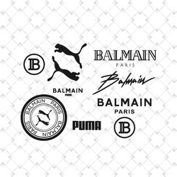 puma and balmain logo svg bundle, trending svg, puma svg, balmain puma svg, puma logo svg, balmain svg, balmain logo svg