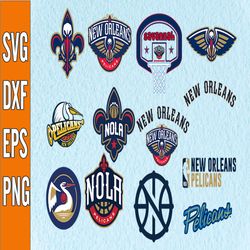 bundle 26 files new orleans pelicans basketball team svg, new orleans pelicans svg, nba teams svg, nba svg, png, dxf, ep