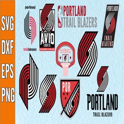 bundle 10 files portland trail blazers basketball team svg, portland trail blazers svg, nba teams svg, nba svg, png, dxf