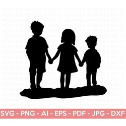 children svg, kids svg, boys svg, girls svg, siblings svg, children silhouette svg, school children - lightspeedclubs