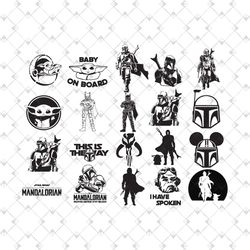 star wars bundle svg, star wars svg, star wars bundle, star wars clipart, star wars vector, baby yoda svg, mandalorian s