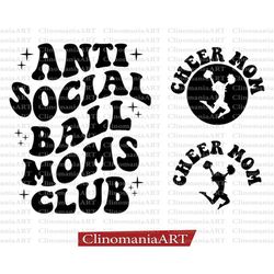 anti social ball moms club svg, cheer mom svg, somebodys loud mouth mom svg, sports mom svg, game day svg, cheer mama sv