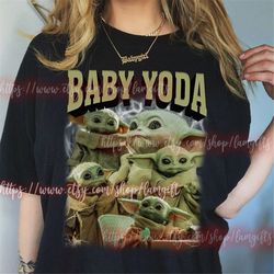 baby yoda t-shirt, baby yoda sweatshirts 90s, baby yoda hoodies, baby yoda fan gifts, star wars baby yoda grogu 90s vint