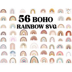 56 boho rainbow svg bundle boho rainbow png cute rainbow svg boho rainbow clipart rainbow svg hand drawn rainbow clipart