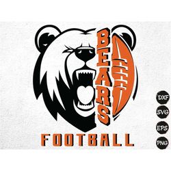 bears svg, bears football svg, football svg, bears team svg, bear pride svg, go bears school pride mascot printable cric