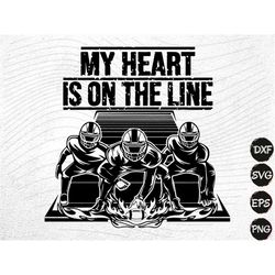 my heart is on the line svg, field football love svg, offensive football team svg, american football team, football seas