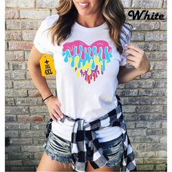 retro colorful dripping heart shirt for melting heart shirt valentines day shirt for womens valentines day gift cute val