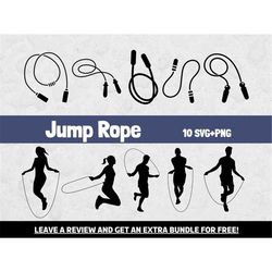 jump rope svg bundle, svg files for cricut, gym svg, fitness clipart, fitness svg, instant download, rope jump svg, jump