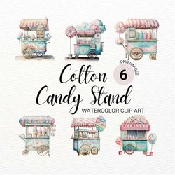 cotton candy stand clipart | cotton candy png | summer clipart | birthday party png | food clipart | shop front clipart