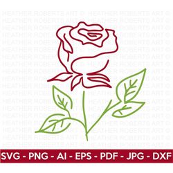 Rose Line Art SVG, Rose svg, Line Art svg, Floral Decoration SVG, Flowers SVG, Rose Floral svg, Nature Svg, Cricut Cut F