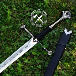 handmade anduril sword of strider, custom engraved sword, lotr sword, lord of the rings king aragorn ranger sword