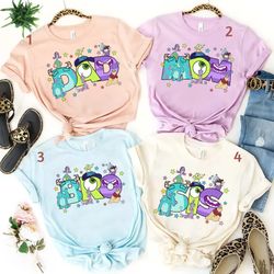 personalized monsters inc birthday shirts, monsters inc family