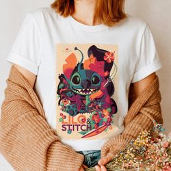 retro disney lilo and stitch characters vintage t-shirt, magic