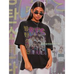 bts group shirt, vintage bangtan group shirt, korean music group shirt, jungkook, jimin, suga, j-hope, rm vintage 90 ret