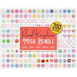 huge 200 keychain pattern svg bundle, commercial use (dxf, png, eps), keychain patterns svg, round pattern svg, keychain