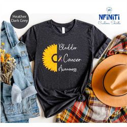 bladder cancer awareness shirt, sunflower bladder cancer t-shirt, bladder cancer gift, bladder cancer support t-shirt, c