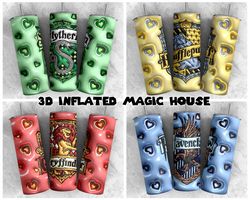 3d inflated magic house tumbler wrap png, hp tumbler sublimation, wizard tumbler png, potterhead tumbler png, magic wrap