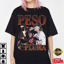 peso pluma - la doble p vintage style merch high quality la apparel shaka wear street oversized t shirt corrido tumbados