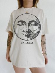 la luna bohemian retro vintage comfort colors graphic tee,retro graphi