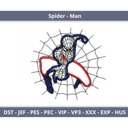 swinging spider-man embroidery design - unleash your heroic style