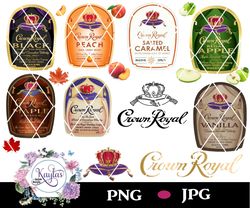 crown royal bundle, png, svg, sublimation, waterslide, digital files, great for tumblers /