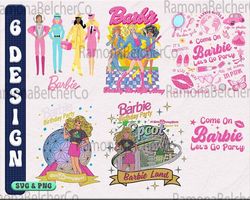 come on barbie let's go party bundle svg, come on barbie svg, retro barbie png, barbie bundle svg, cartoon svg