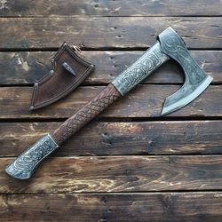 beautiful forged battle ready viking axe