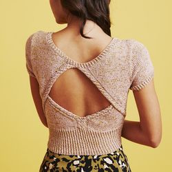 cool cropped top - top knitting pattern for women in paintbox yarns metallic dk downloadable pdf, english, german