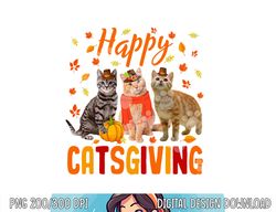 happy catsgiving cute thanksgiving cat wears pilgrim hat png, sublimation copy