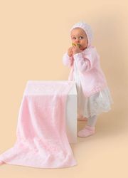 rosy garden set" - accessory knitting pattern in paintbox yarns baby dk