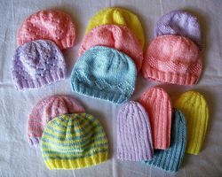 knitting  patterns  hats preemie hats for charity downloadable pdf, english