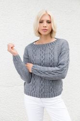 knitting  patterns  jumpers jumper in rico creative soft wool aran - downloadable pdf