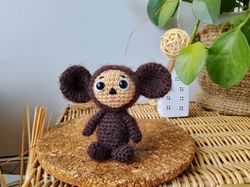 cheburashka toy plush. stuffed sculpture of cheburashka. interior decor gift. soft sculpture of cheburashka gift