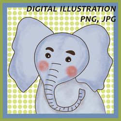 elephant, portrait of elephant, elephant illustration, artwork, digital picture
